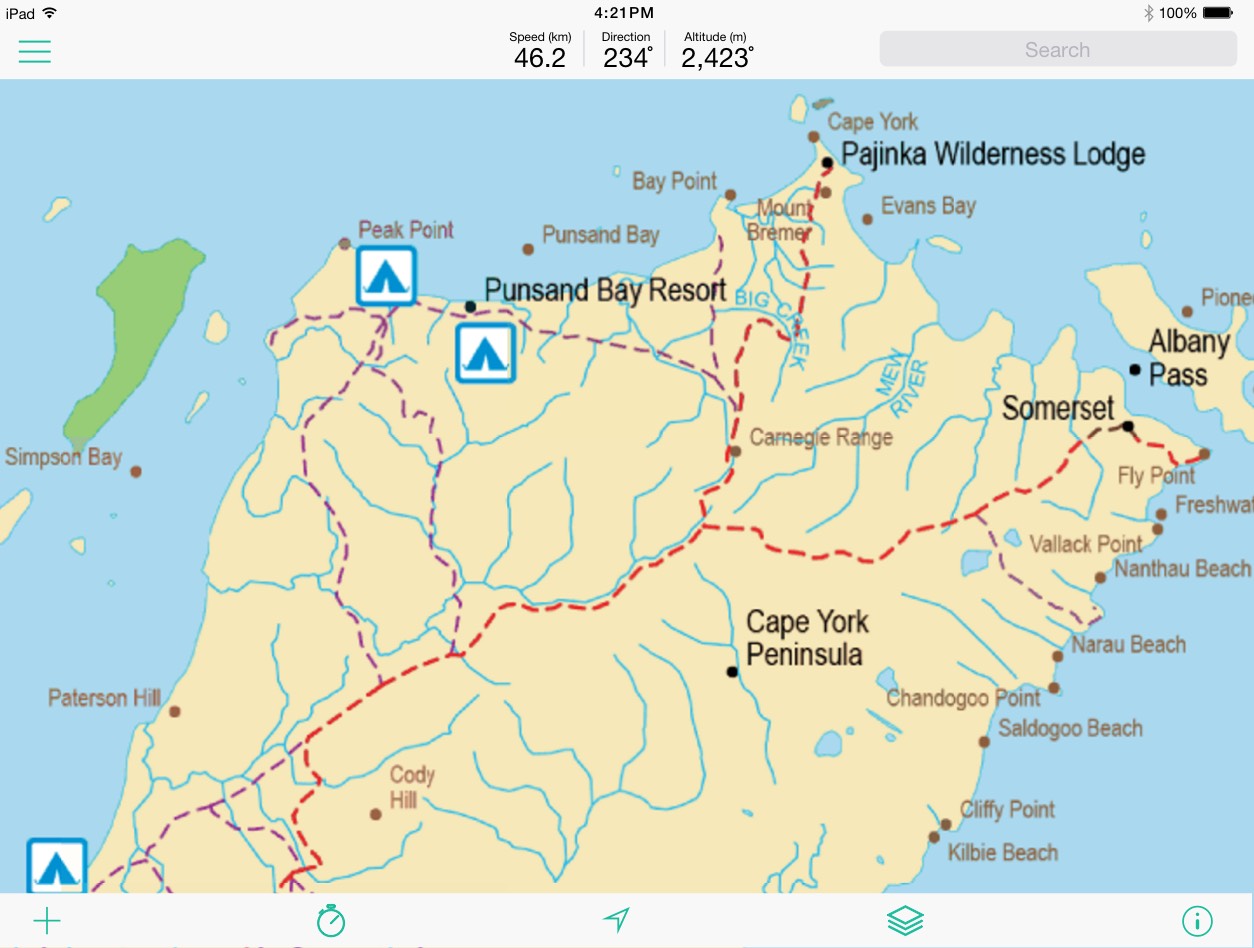 BackCountry 4WD Touring maps on iPad